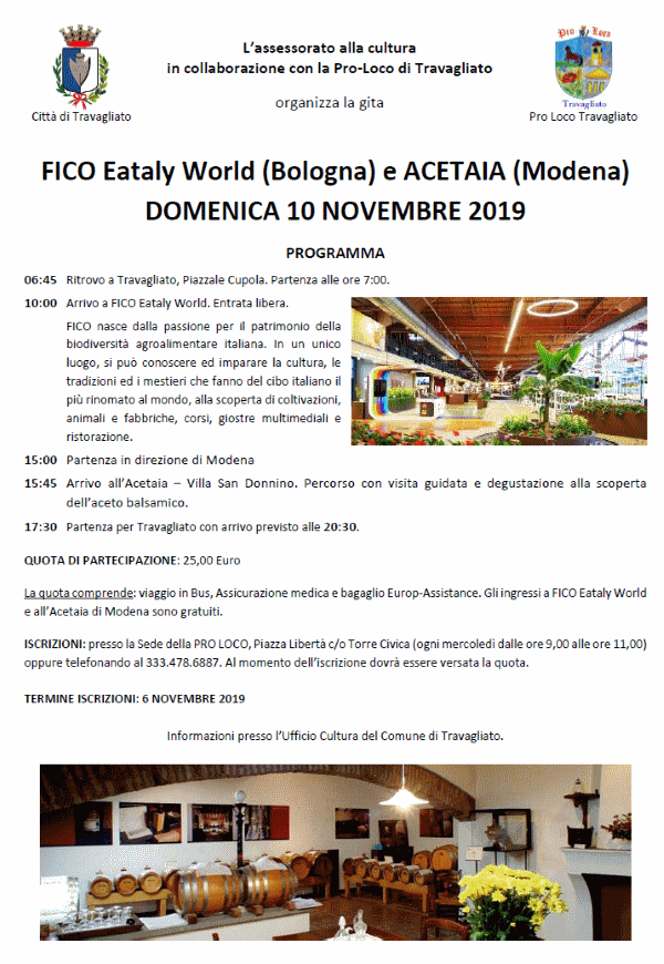 Gita a FICO Eataly World e all’Acetaia di Modena
